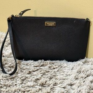 Kate Spade Black Leather Wristlet